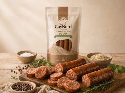 Empaque de salchicha gourmet CuyNutri